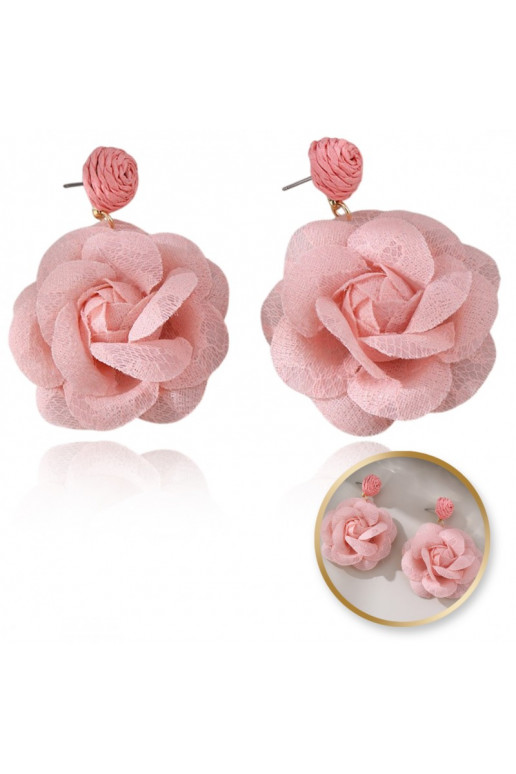 Dangling earrings, efektowne koronkowe , pink pinkA  K1707