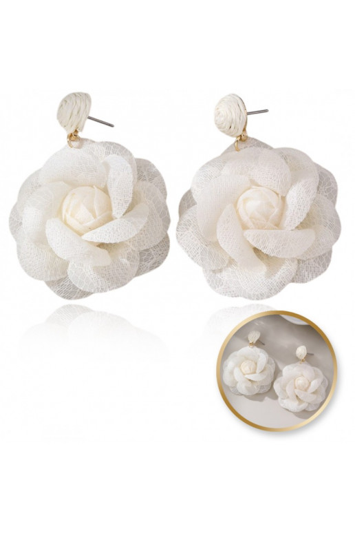 Dangling earrings, efektowne koronkowe , owa pinkA  K1708