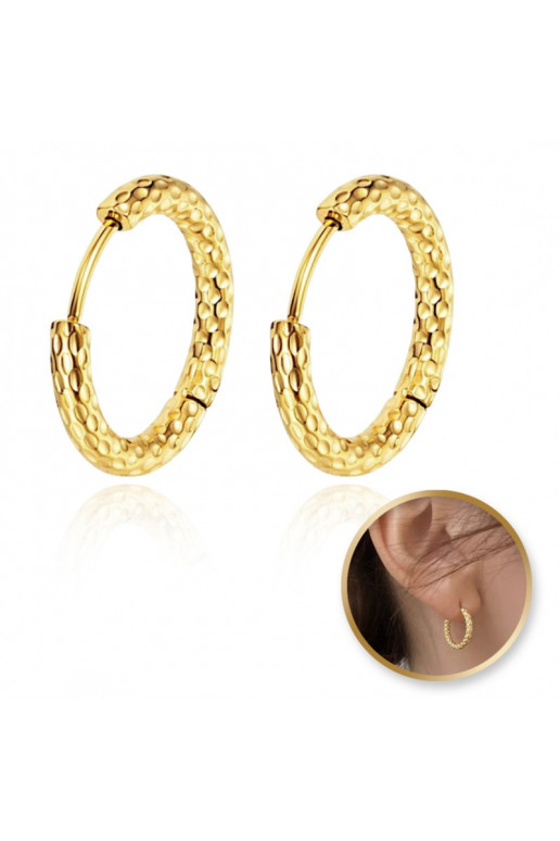 Earrings circle shapes andstali  platerowane cover with gold KST3315