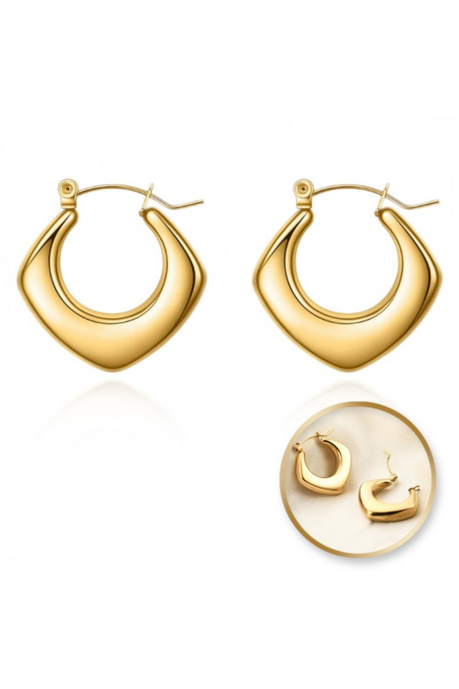 Stainless steel earrings platerowane cover with gold, circle shapes geometryczne KST3320