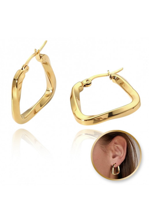 Stainless steel earrings platerowane cover with gold, geometryczne KST3321