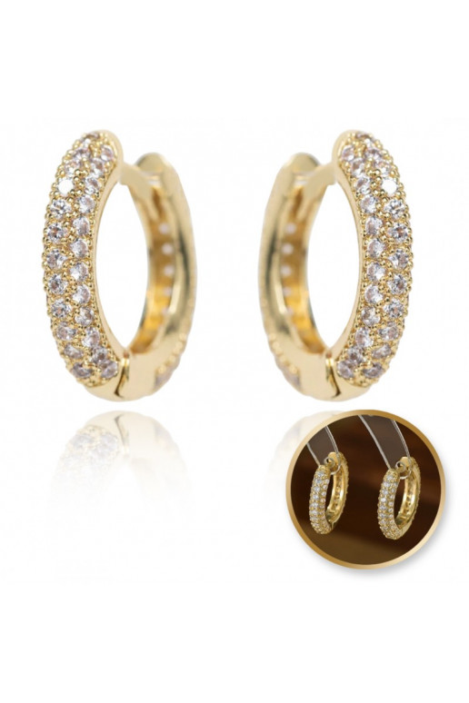 Earrings circle shapes andstali  platerowane cover with gold KST3344
