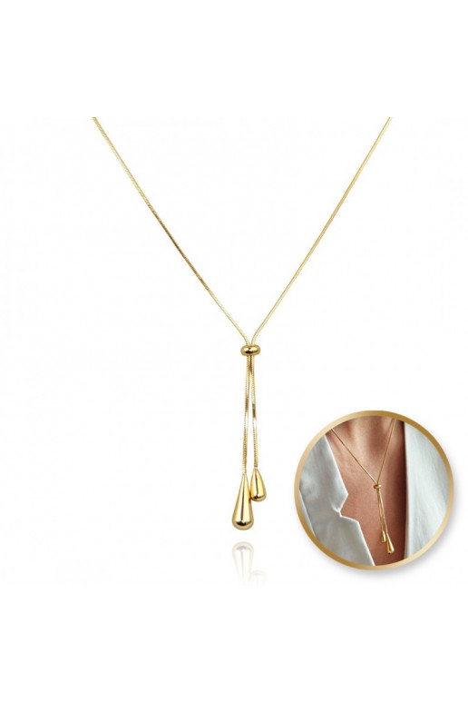Necklace from stainless steel , krople zwisające NST2158