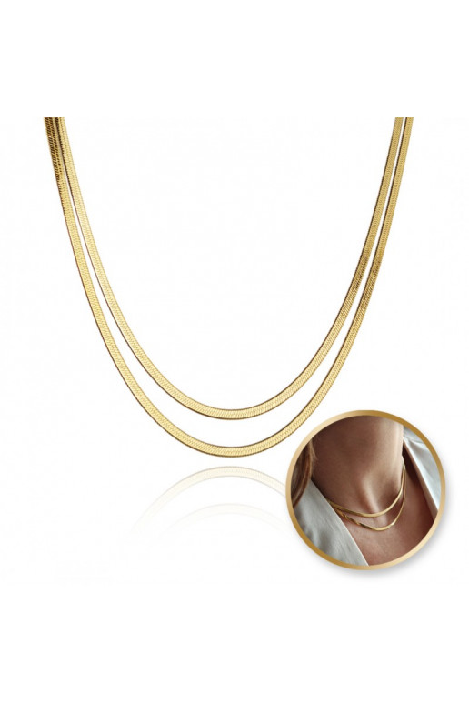 Necklace from stainless steel  żyłki podwójny NST2178