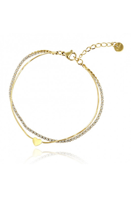 Bracelet   , podwójna, cyrkonie BST1525