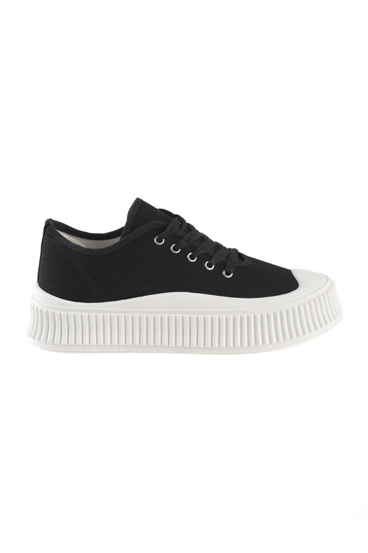 with laces Women's boots  with platform black