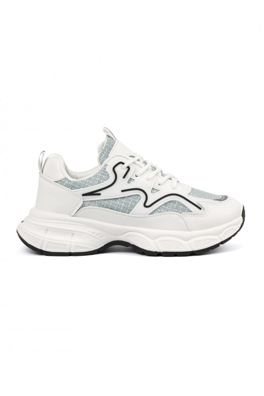 White green Sneakers z ozdobnymi wstawkami