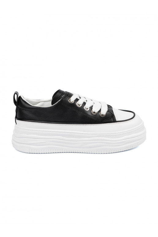 casual shoes black and white with platform