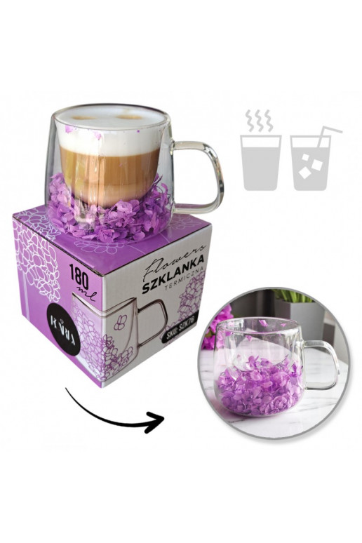 Szklanka termiczna withhortensją w środku  180 ml 1pcs. SZK76