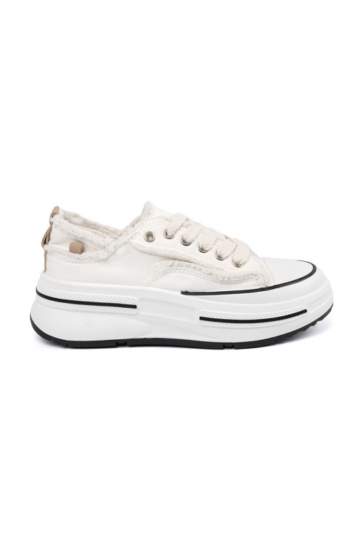 White color womens shoes with platform