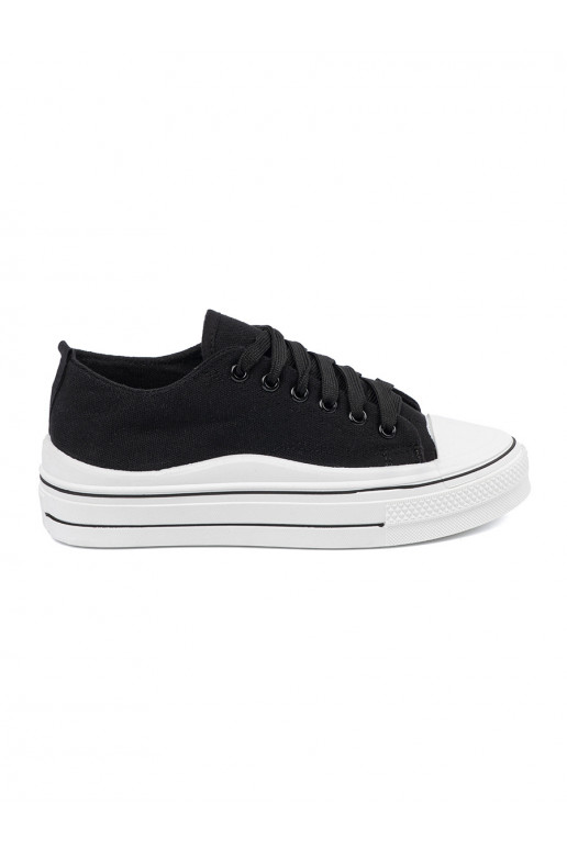 Womens black shoes with white sole