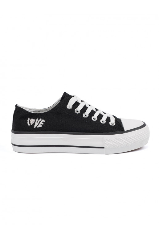 casual shoes black with the inscription Love womens