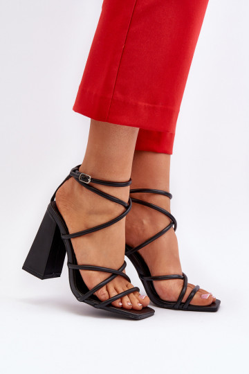 Stylish Black High Heel Sandals Josette 2