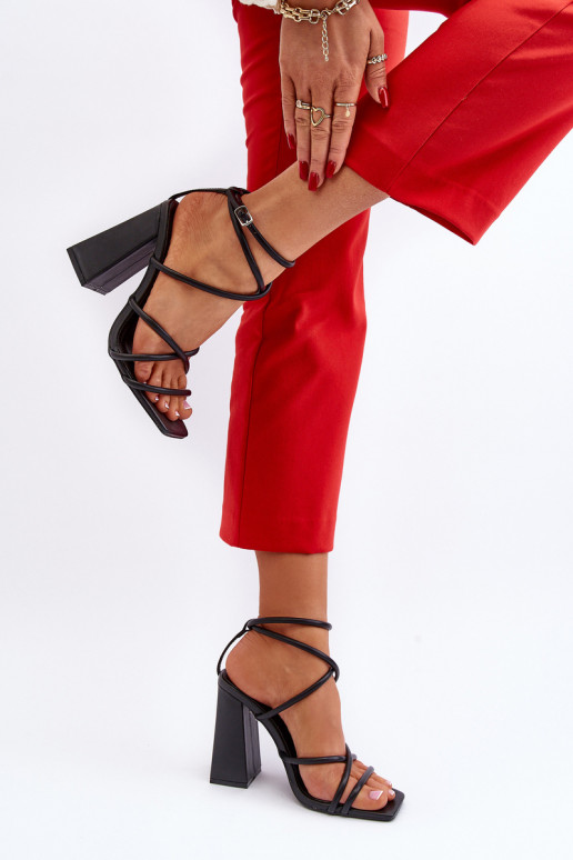 Stylish Black High Heel Sandals Josette