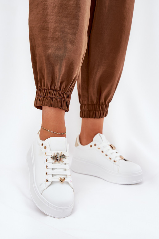 Women's Platform Sneakers With Clips White Ilanina