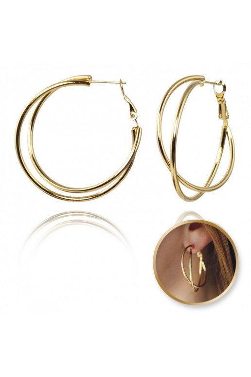 Stainless steel earrings platerowane cover with gold Charming circlesmassiveKST3350