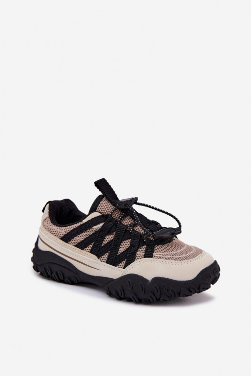 Kids Sneakers With Drawstring Beige Nanelita