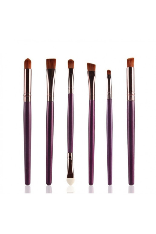 set 6 PRECYZYJNYCH PĘDZLI DO MAKIJAŻU fuchsia pink PZ19F