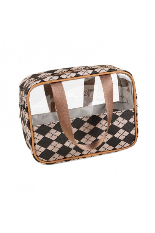 Folding cosmetics bag Brown color  KS54