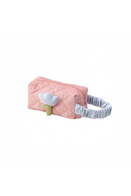 Cosmetics bag withem tulipana,  podłużna pink KS101WZ1