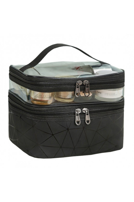 Folding cosmetics bag geometryczna black 23x15,5x9cm KS35WZ3