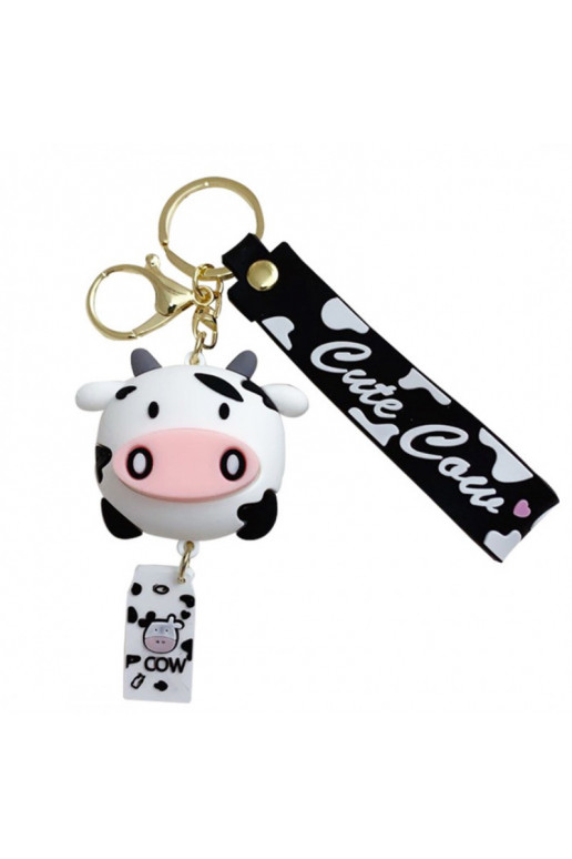 Keychain biało - black krówka BRL230