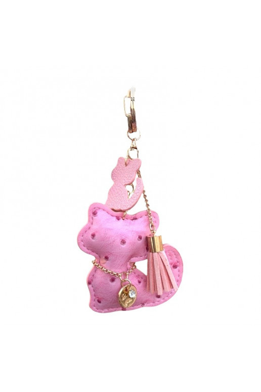 Keychain skórzany KOTEK , frędzle BRL358