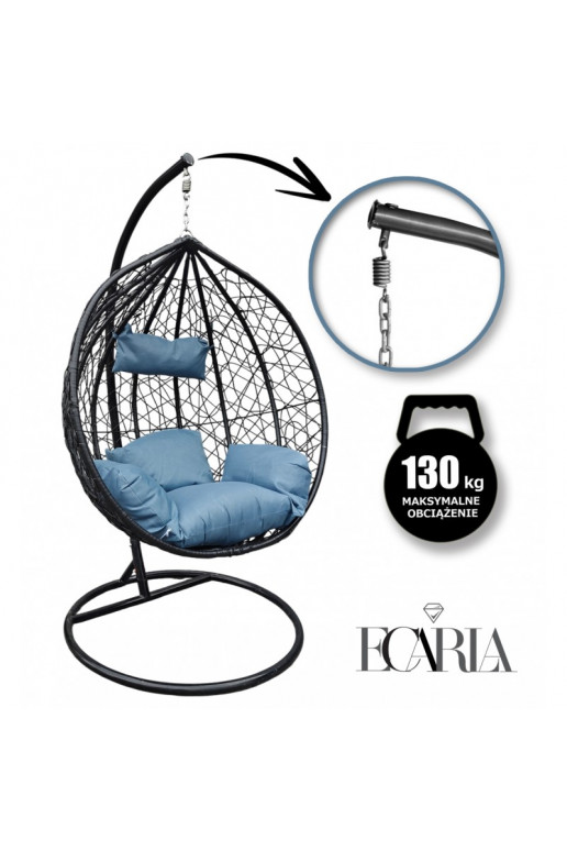 Fotel , huśtawka kokon  withcushionmi, black color KR35