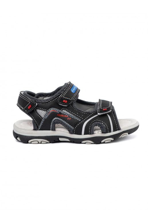 black boyish sandals