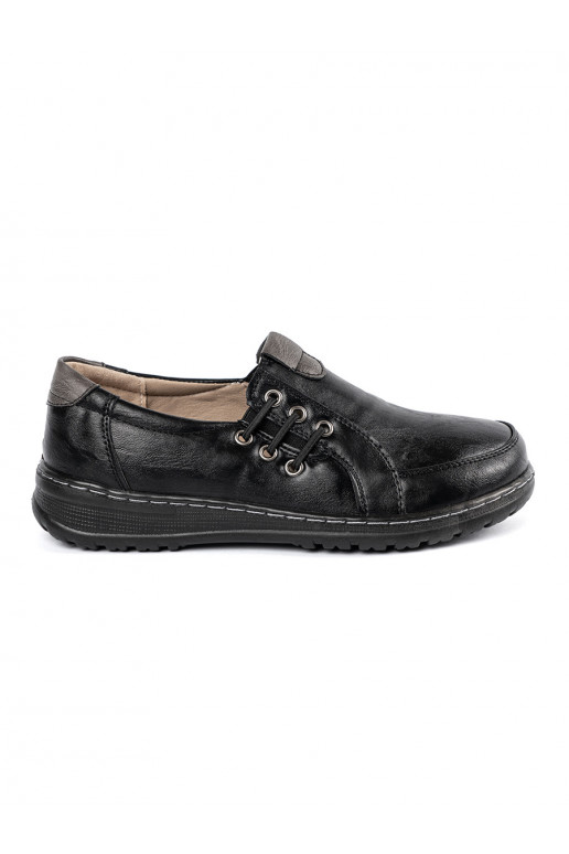 Womens black slip-on shoes