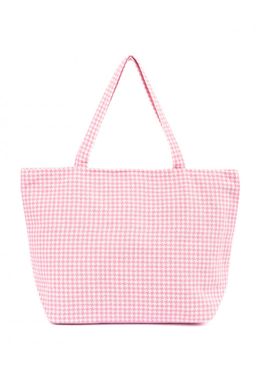  Handbag /bag plażowaInpink-białą kratkę