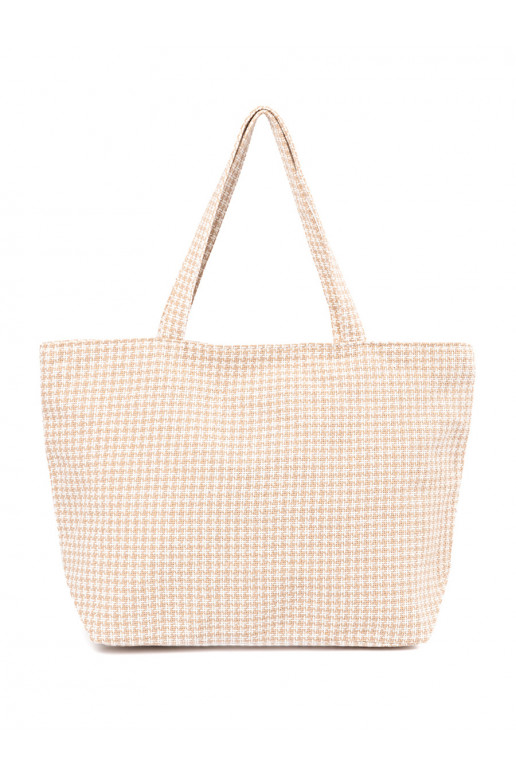  Handbag /bag plażowaInbeige-białą kratkę