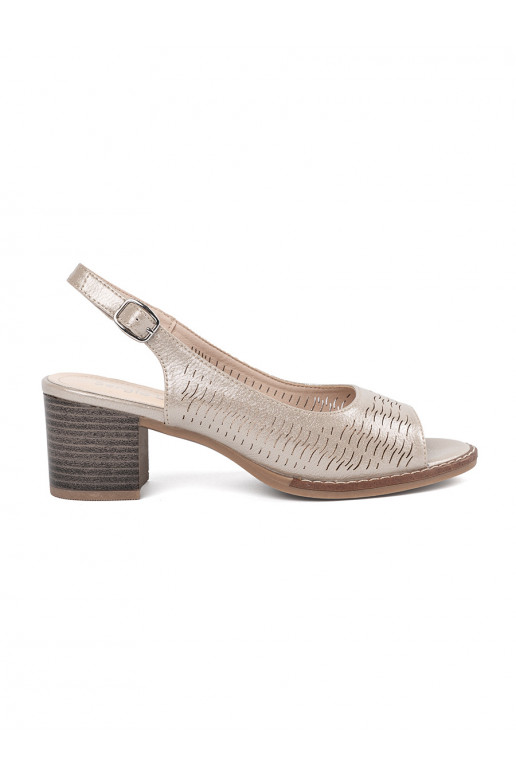 sandals womens golden on a low heel