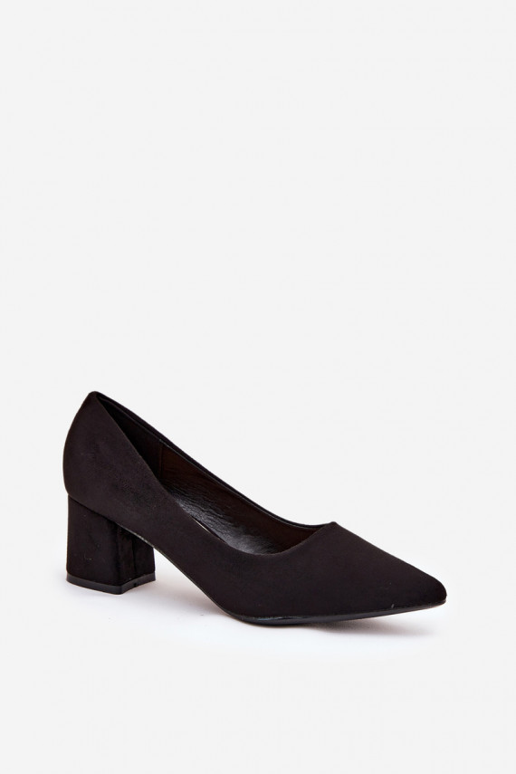 Women's pointed toe pumps on a heel black Merinette