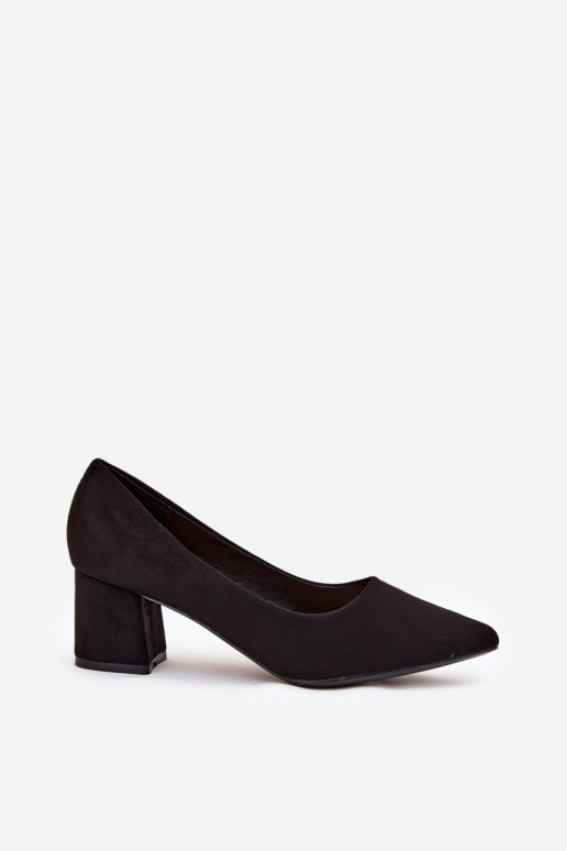 Women's pointed toe pumps on a heel black Merinette