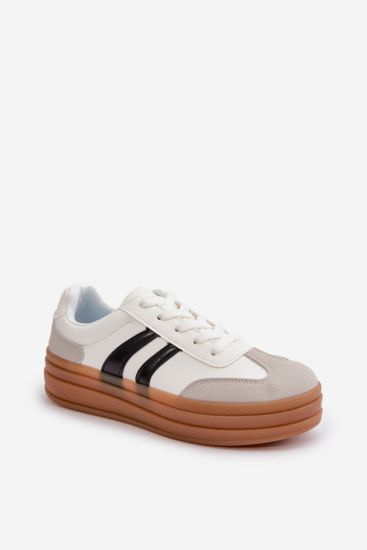 Women's Platform Sneakers White-Grey Nesonice