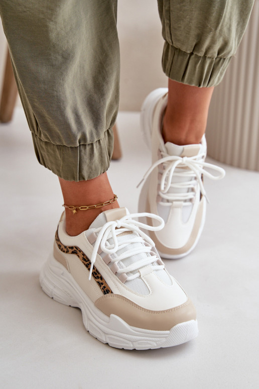 Women's Platform Sports Shoes White Henley Women's Platform Sports Shoes White Henley