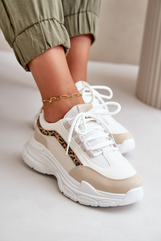 Women's Platform Sports Shoes White Henley Women's Platform Sports Shoes White Henley