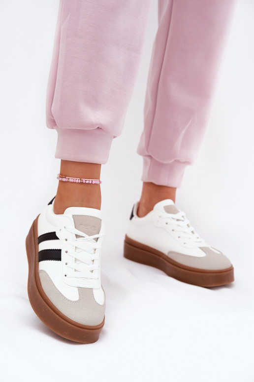 Women Platform Sneakers Made Of Eco Leather White Elaraven