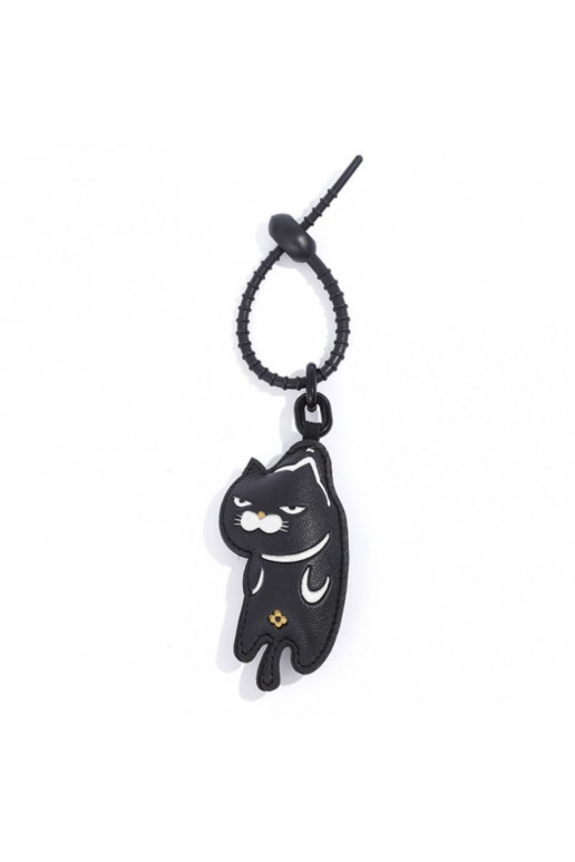 Keychain skórzany KOT black color BRL363