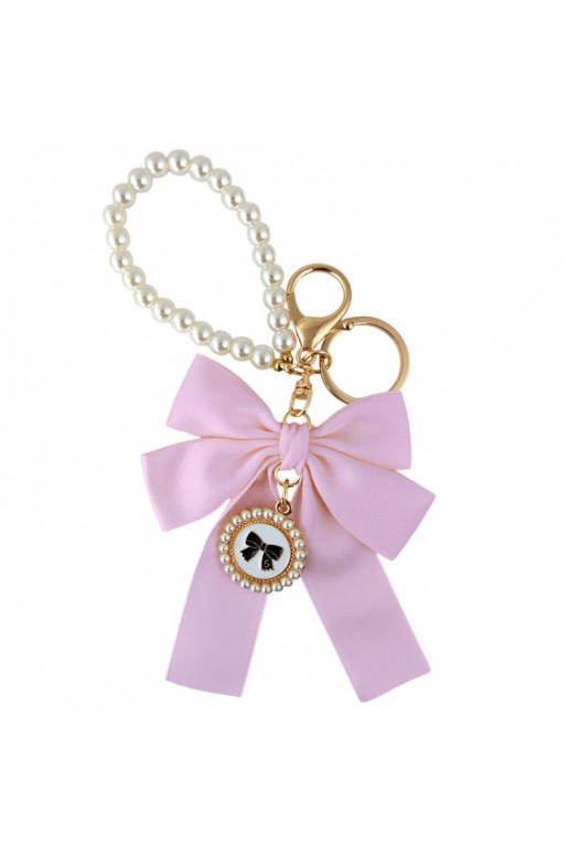 Keychain withróżową KOKARDĄ andperłami BRL362R