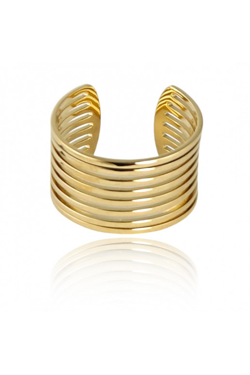 gold color-plated stainless steel ring regulowany PST941