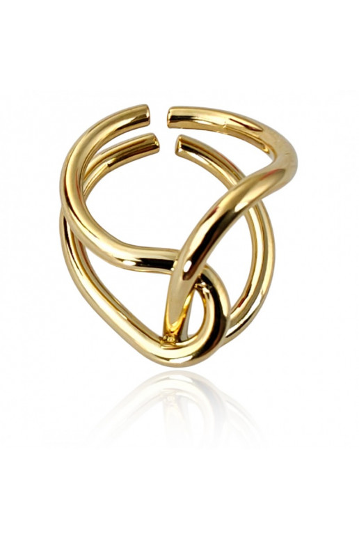 gold color-plated stainless steel ring regulowany PST947