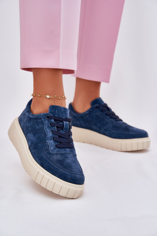 Suede Women's Platform Sneakers Navy Rilwena