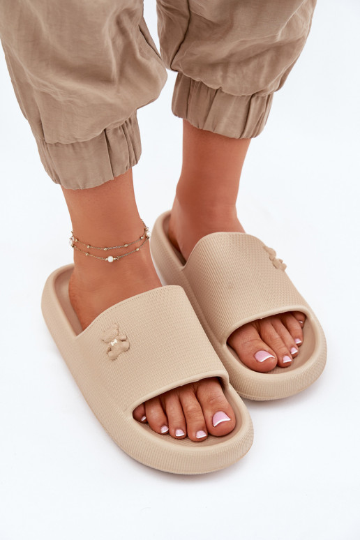 Foam Women's Platform Sandals With Teddy Vinceza 75210 Beige