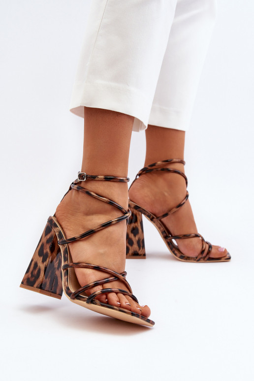 Stylish High Heel Sandals Brown Josette