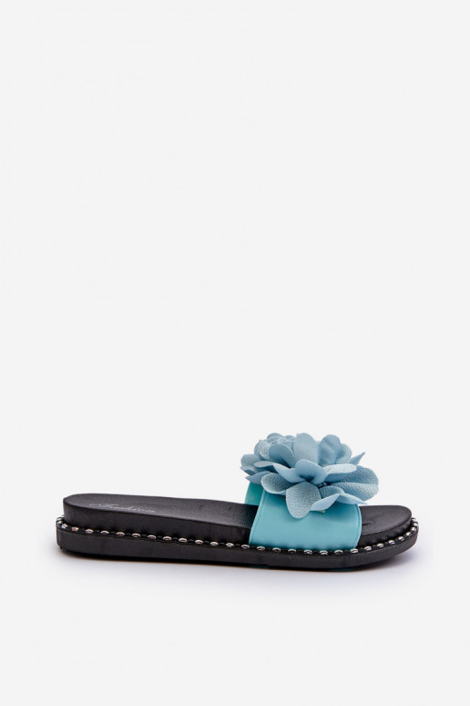 Women's Sandals Decorated with Flowers Black Cellanen