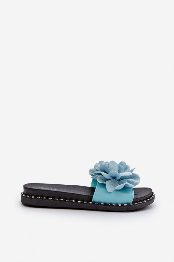 Women's Sandals Decorated with Flowers Black Cellanen