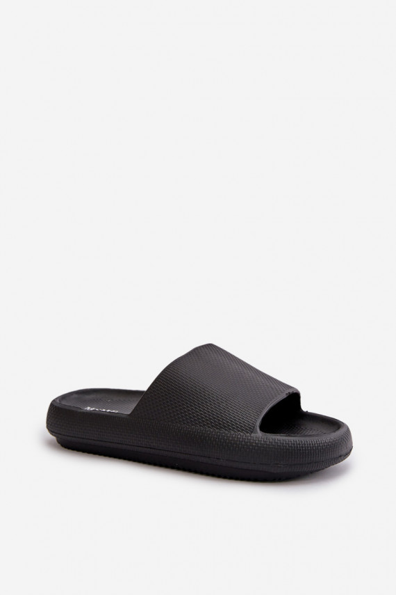 Women's Lightweight Foam Slippers On Thick Sole Black Querceria
