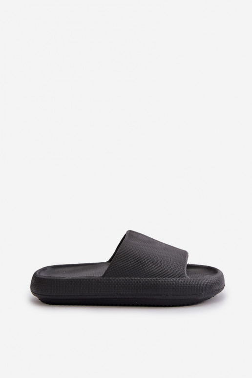 Women's Lightweight Foam Slippers On Thick Sole Black Querceria